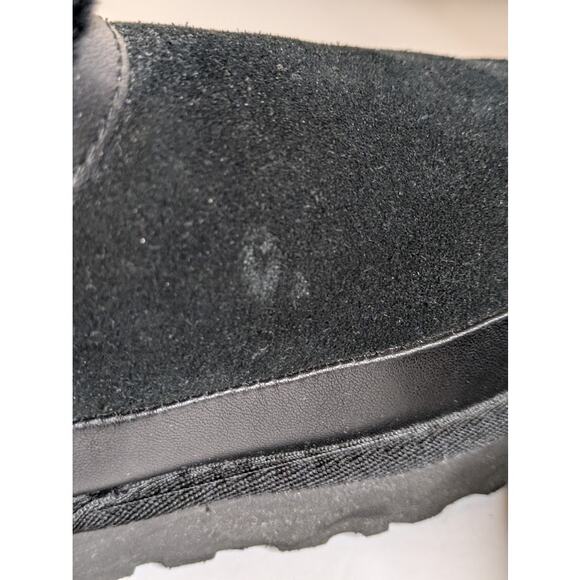 UGG Women's 10 Classic Leopard Lined Bow Black Suede Boots Animal Print 1105354 - Picture 12 of 14